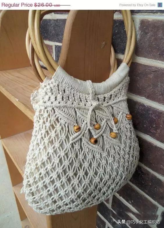 简单绳子编包包不用钩针,棉线绳编包包教程全过程