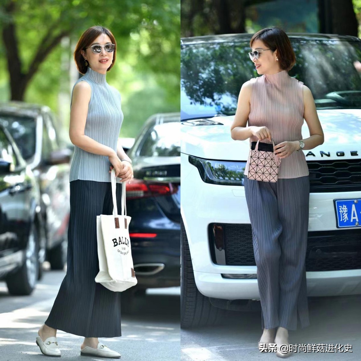 三宅一生女褶皱裤冬季怎么搭,50岁冬天穿搭衬衫搭喇叭裤