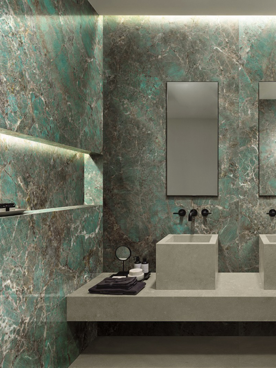 瓷砖配色卫生间,选白色亮光砖还是选浅灰色亮光砖