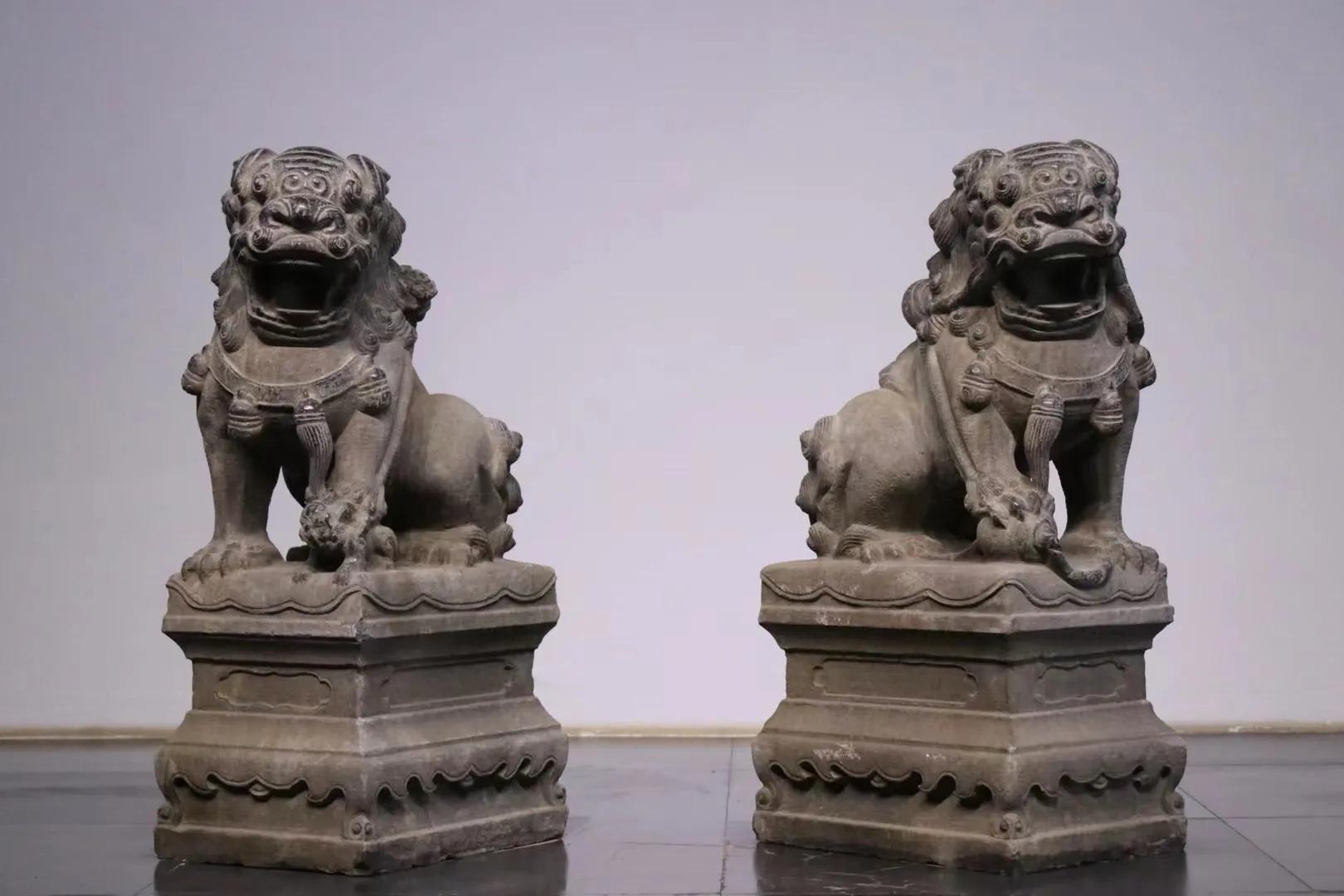 迎门石狮子,迎门狮一对