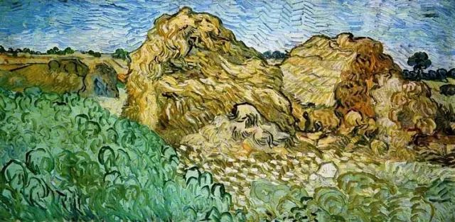 世界油画向日葵,梵高金色麦田油画临摹教程