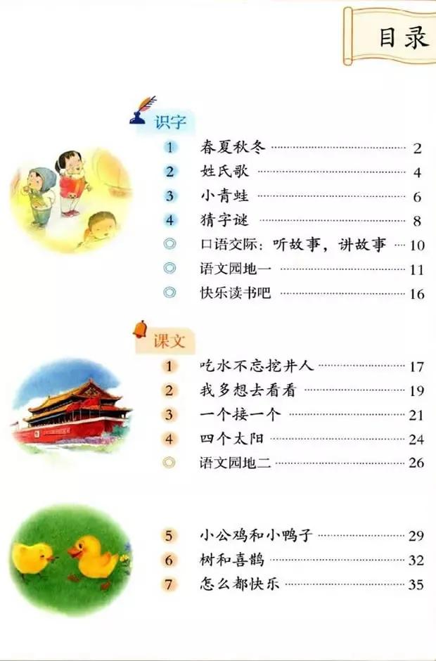 人教版小学语文一年级下册课本（电子版）寒假预习，快收藏