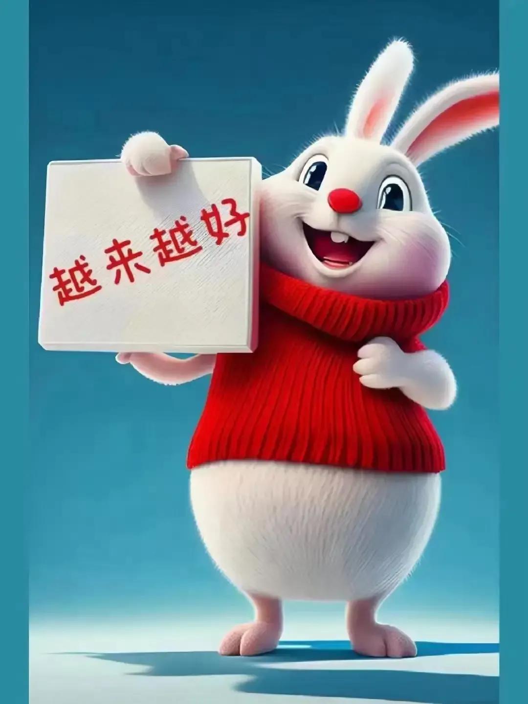 玉兔纳福迎新年大年初一拜大年2023年01月22日星期日正月初一