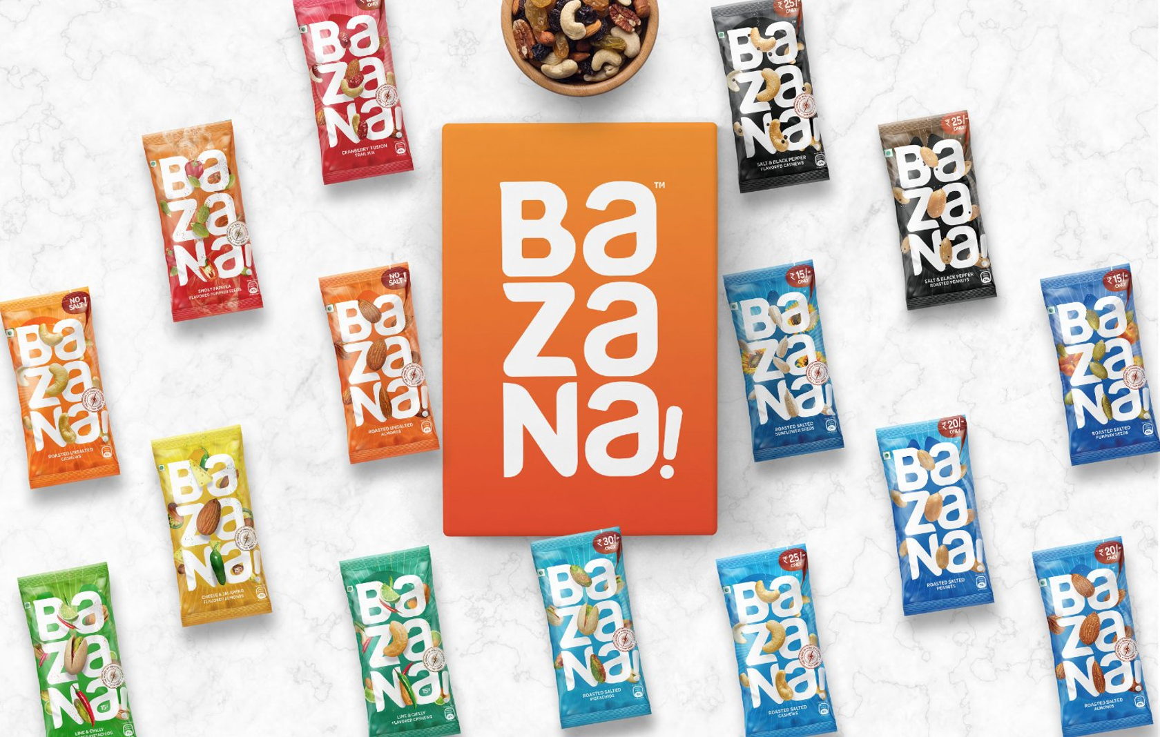 Bazana干果混合物品牌包装设计via：ArtisticodopeoDesignz