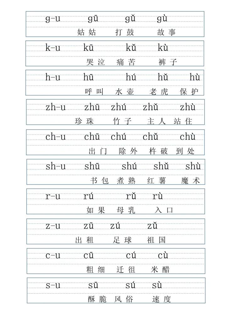 拼音字母表带拼读的,拼音表图打印版