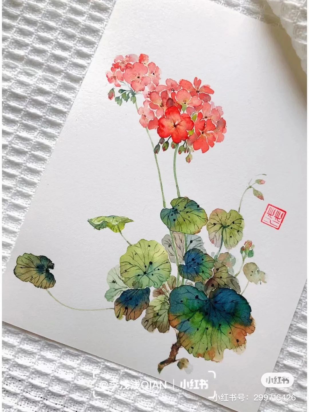 水彩中国风风景简单,古风水彩花卉简单又好看