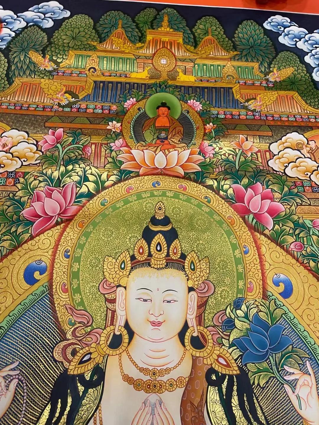 唐卡四臂观音佛,唐卡四臂观音真迹