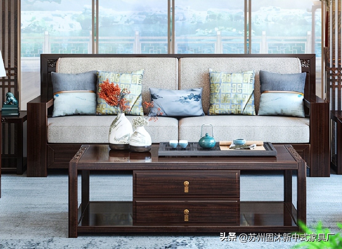 江苏实木中式沙发,中式实木整装沙发