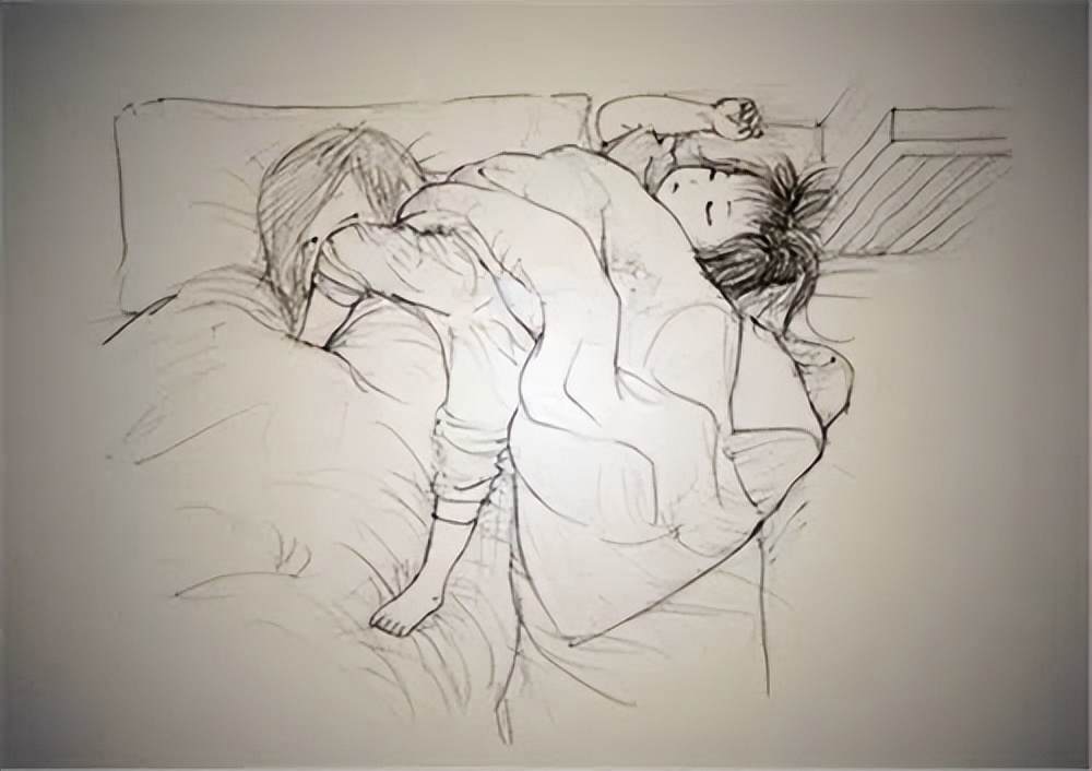 【治愈系】爸比把她睡觉的样子全画出来了......