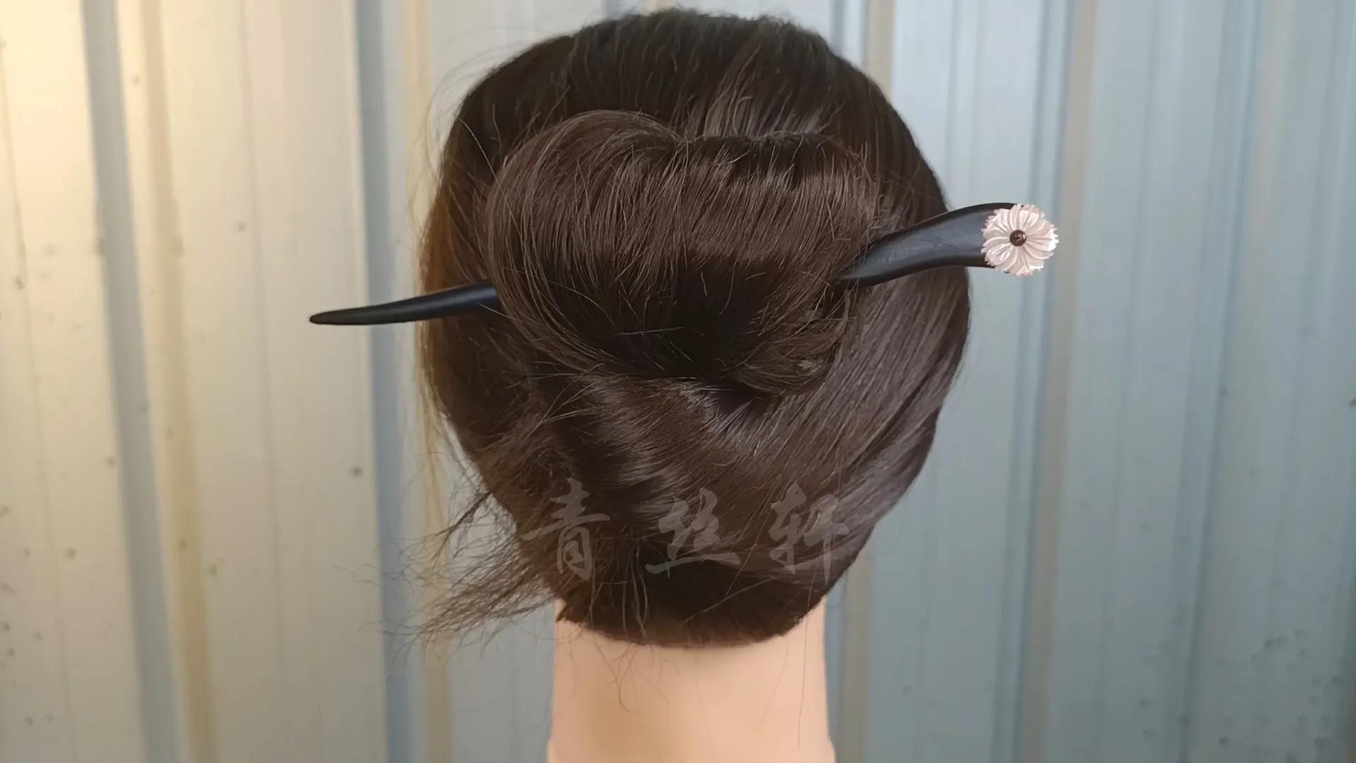 发簪挽发教程最基础,发量少发簪简单好看教程