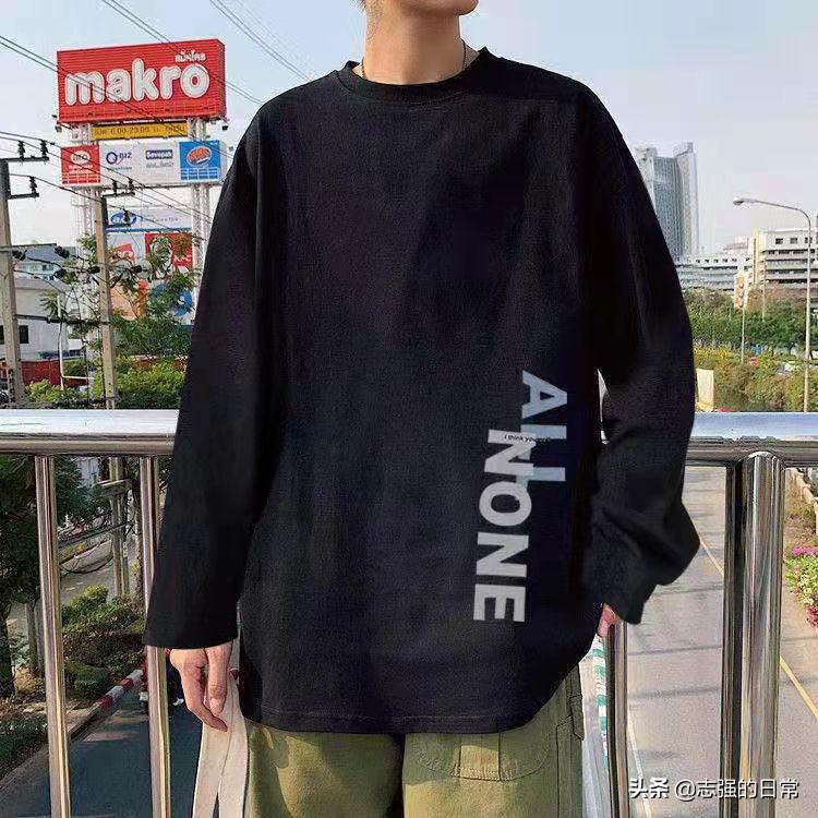2022春秋长袖t恤时髦打底衫,港风修身内搭长袖打底衫