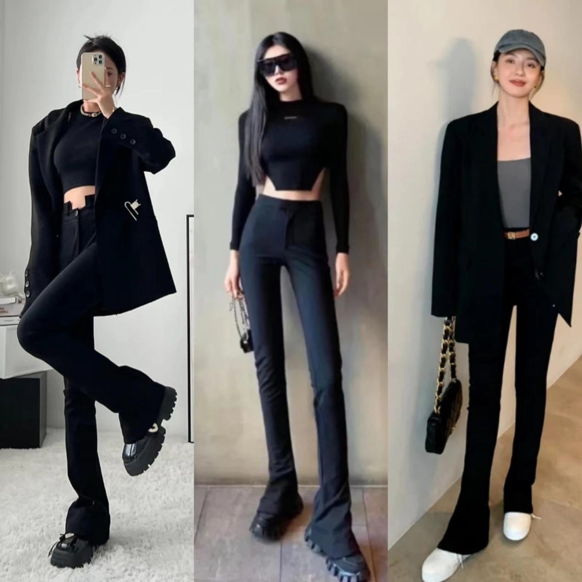 今年最火马蹄裤高个子,马蹄裤和开叉裤哪个更显瘦