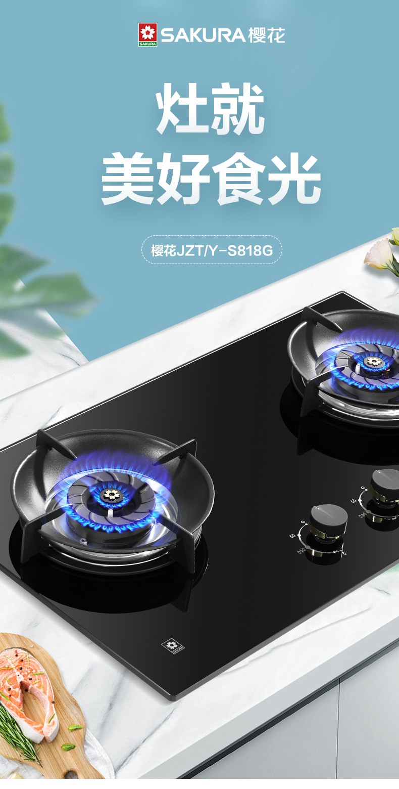 家用樱花猛火燃气灶推荐双灶,樱花燃气灶jzt-d价格