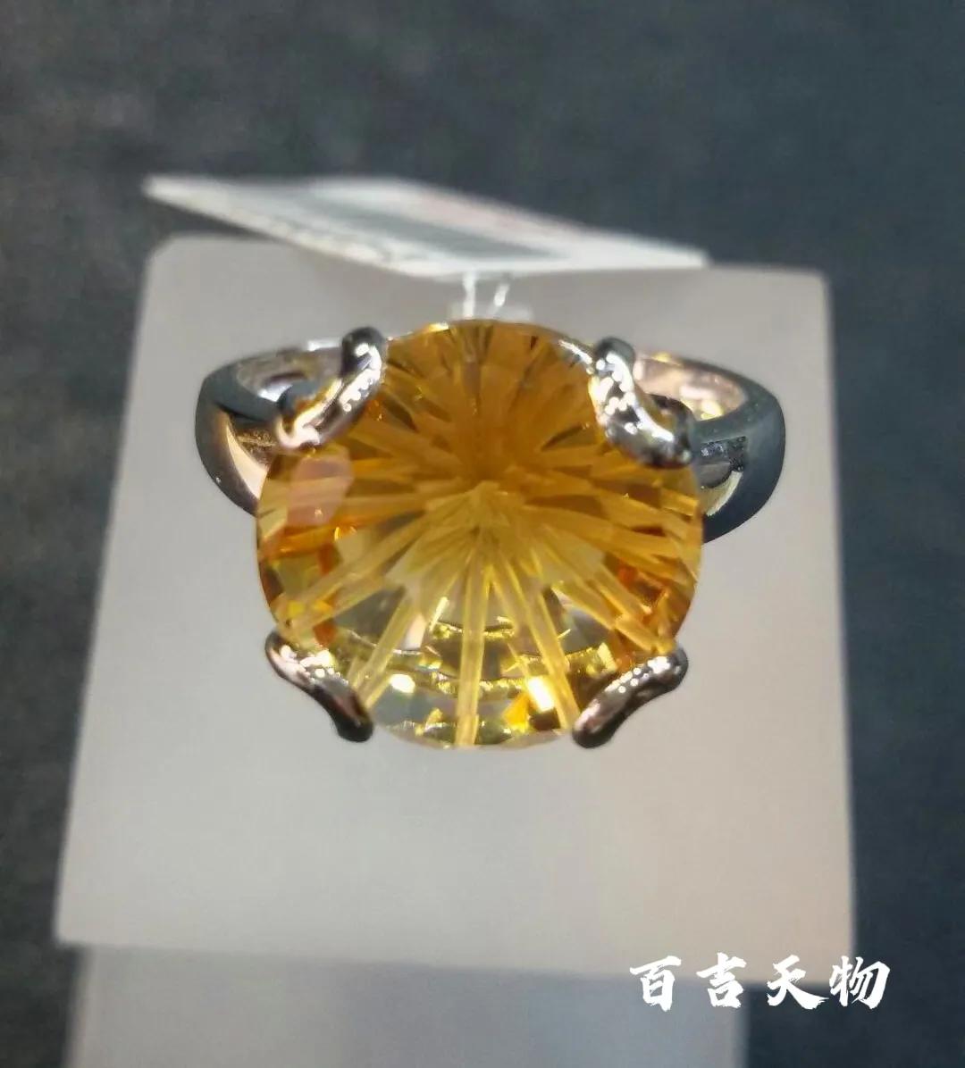 欧洲古董银镶透明水晶戒指,天然水晶石戒指图片