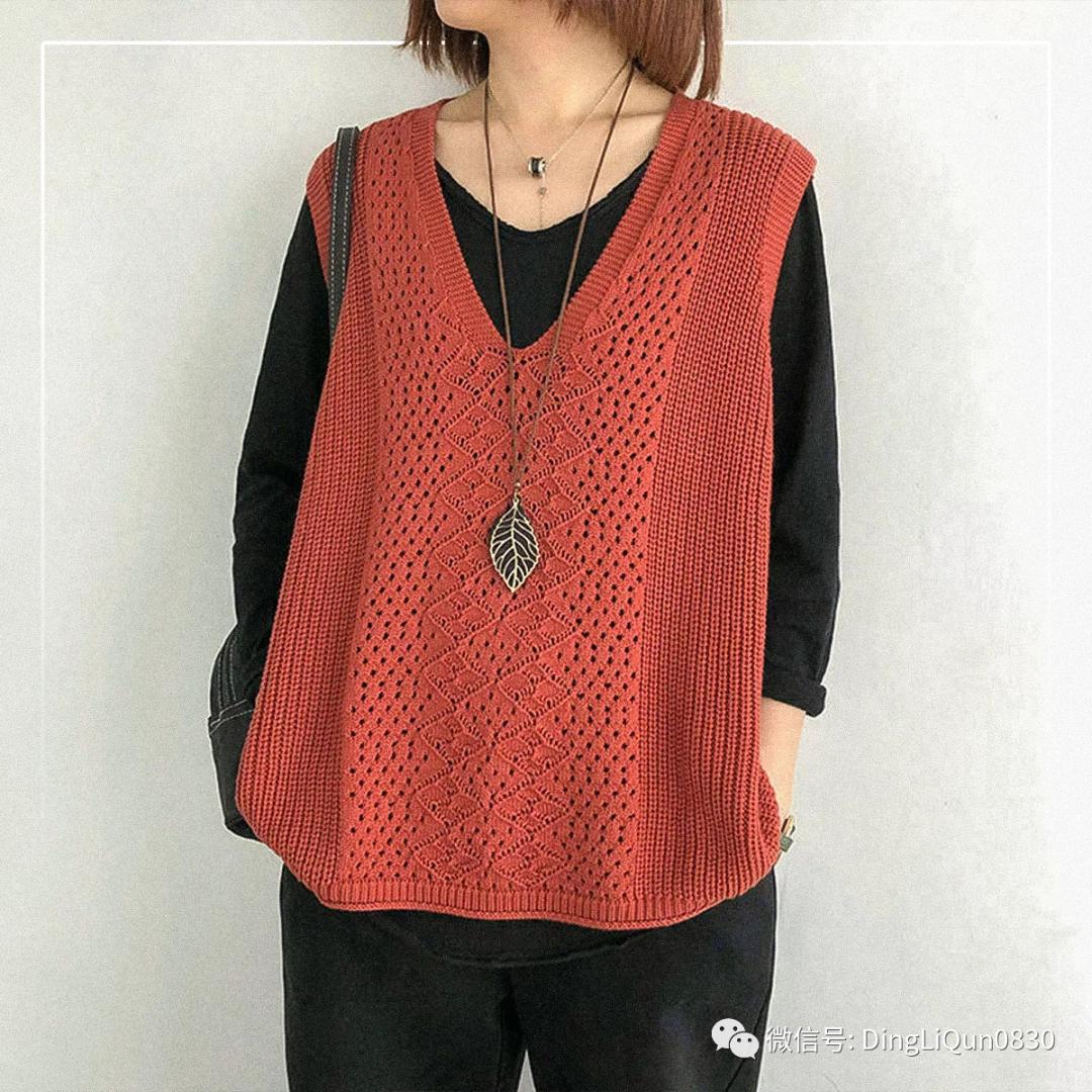波西米亚针织背心教程,针织马甲波西米亚