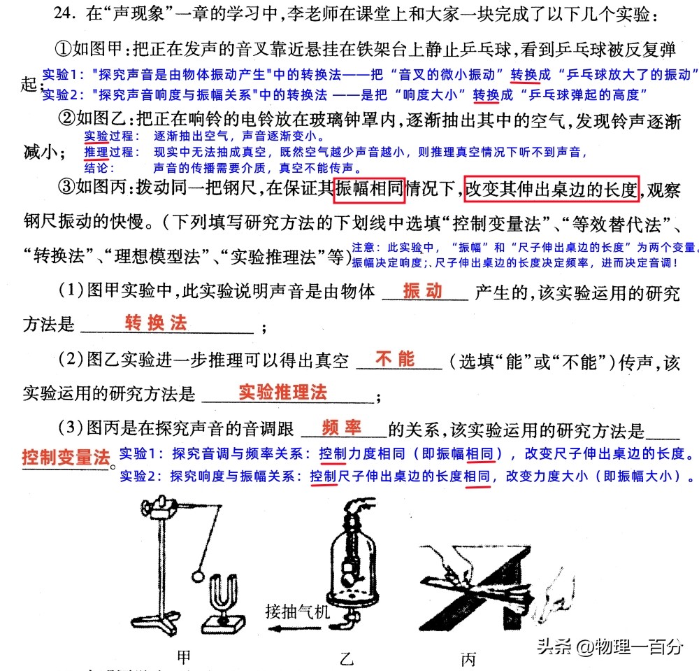 十道送分中考物理题！概括初二“声现象”重要知识、题型与解法