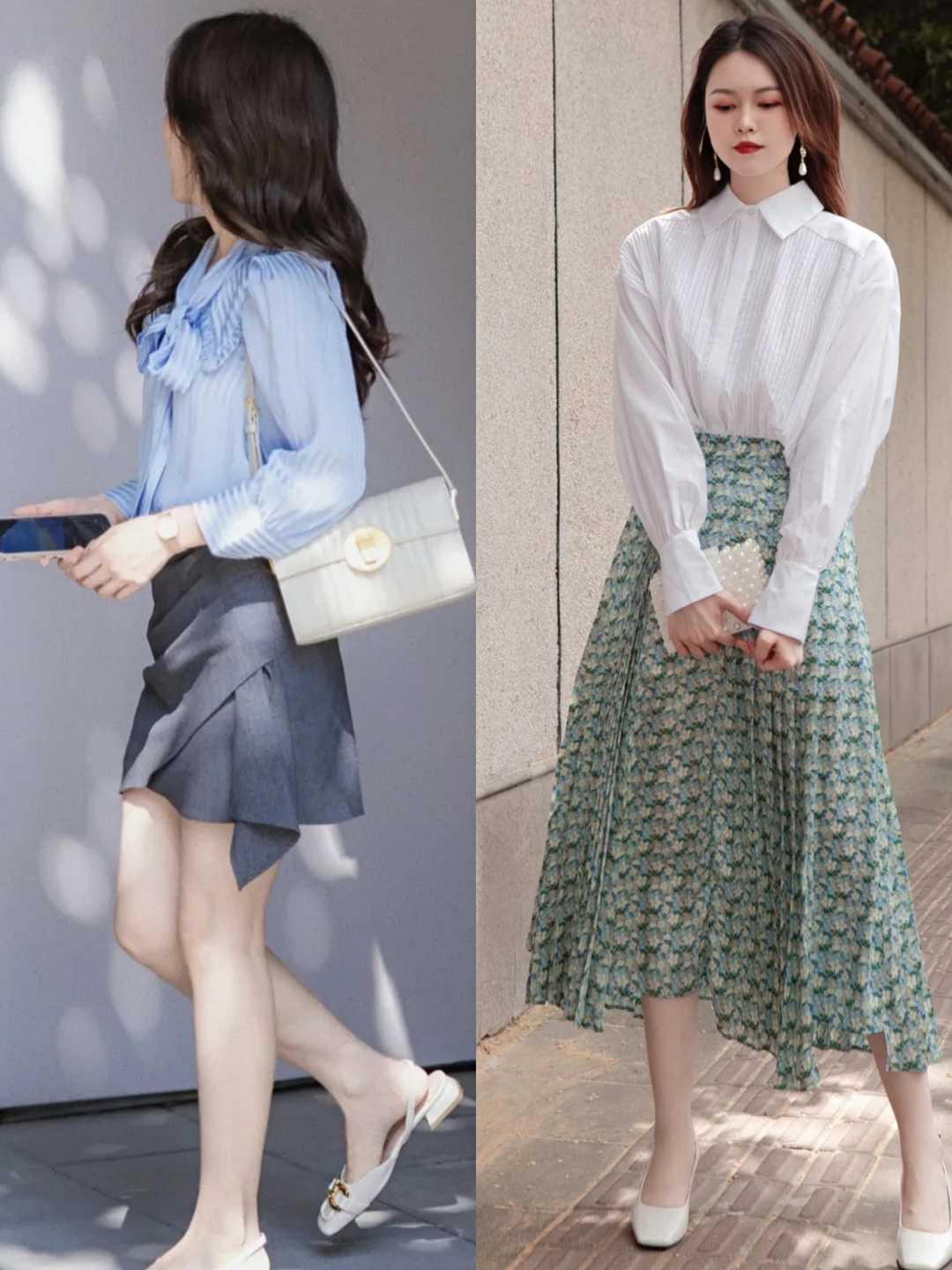 黑白波点半身裙搭什么衣服夏天,夏天绿色半身裙搭配什么上衣好看