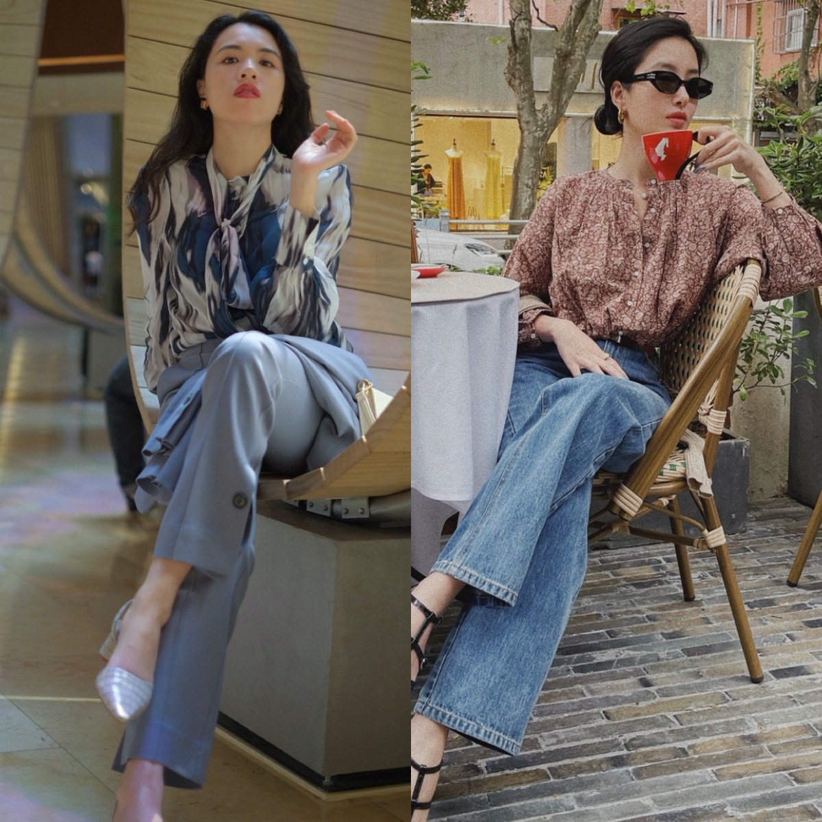 花衬衣怎么穿出复古感,春季白色衬衫设计感小众慵懒衬衣