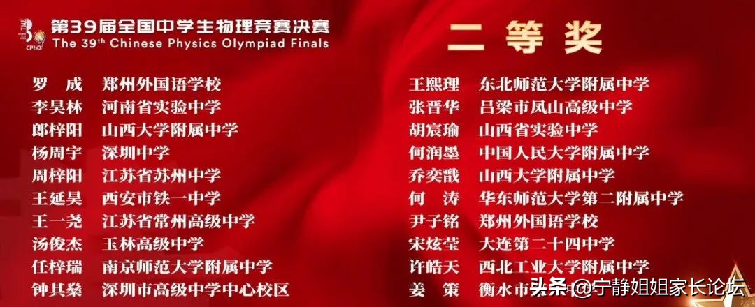 江苏省第39届物理竞赛名单,第39届全国中学生物理竞赛