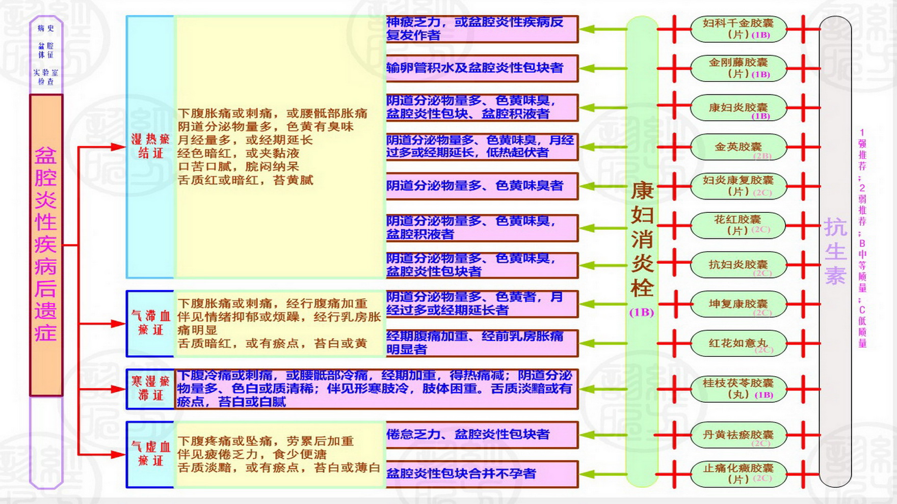 一图解读中成药治疗盆腔炎性疾病后遗症临床应用指南(2020年)