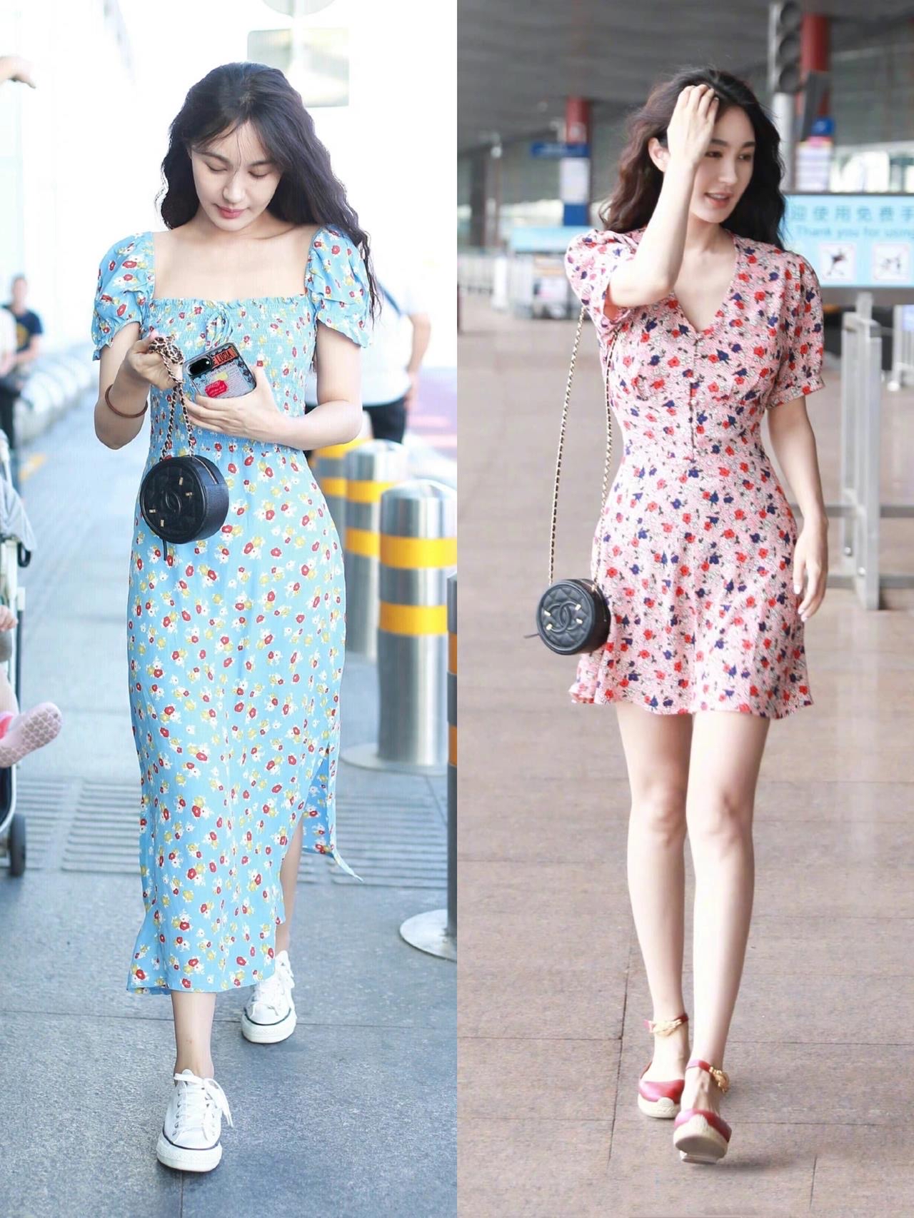 小香风连衣裙裙子可以配小白鞋吗,连衣裙下边穿牛仔裤