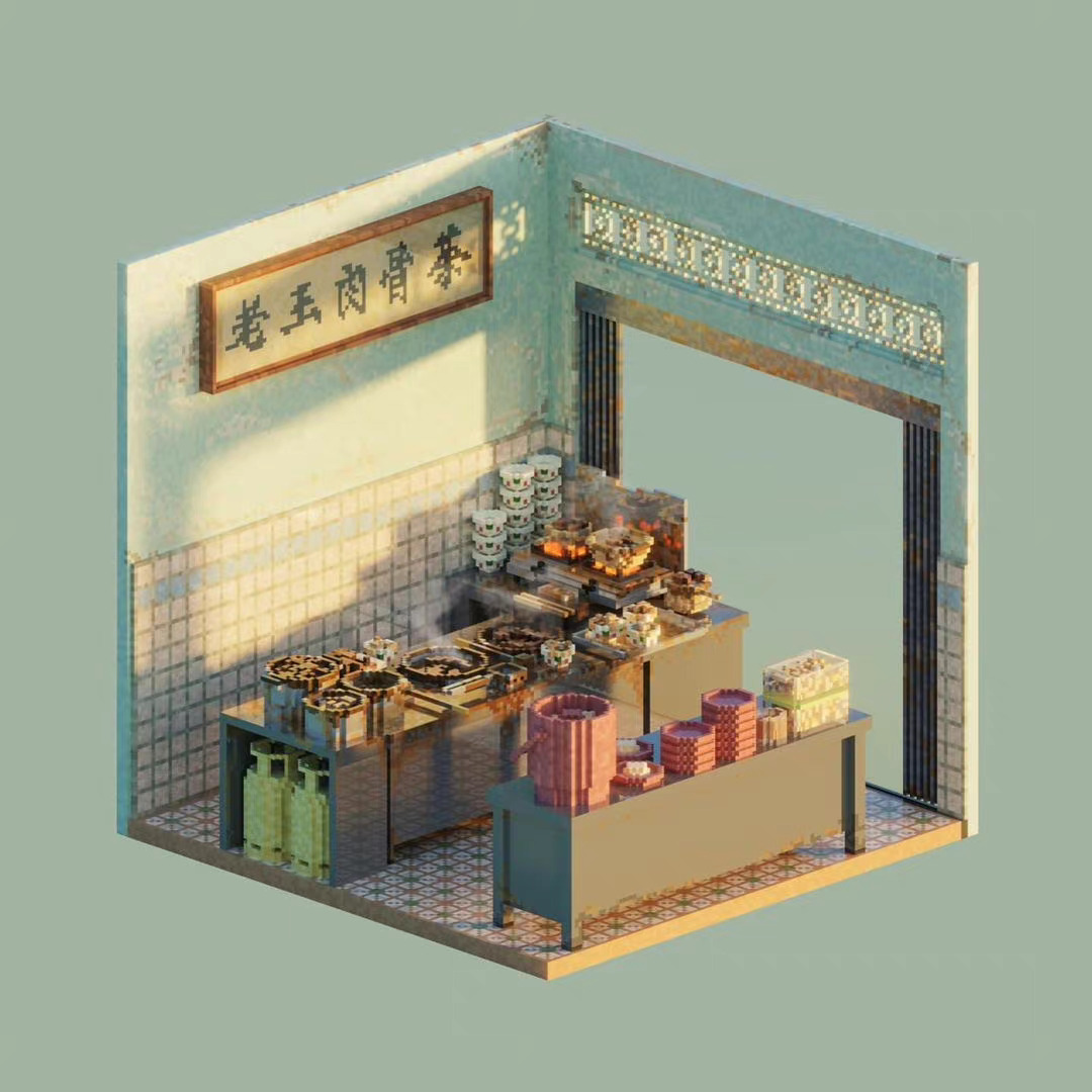 怀旧3d立体房子图片素材,怀旧风小房子