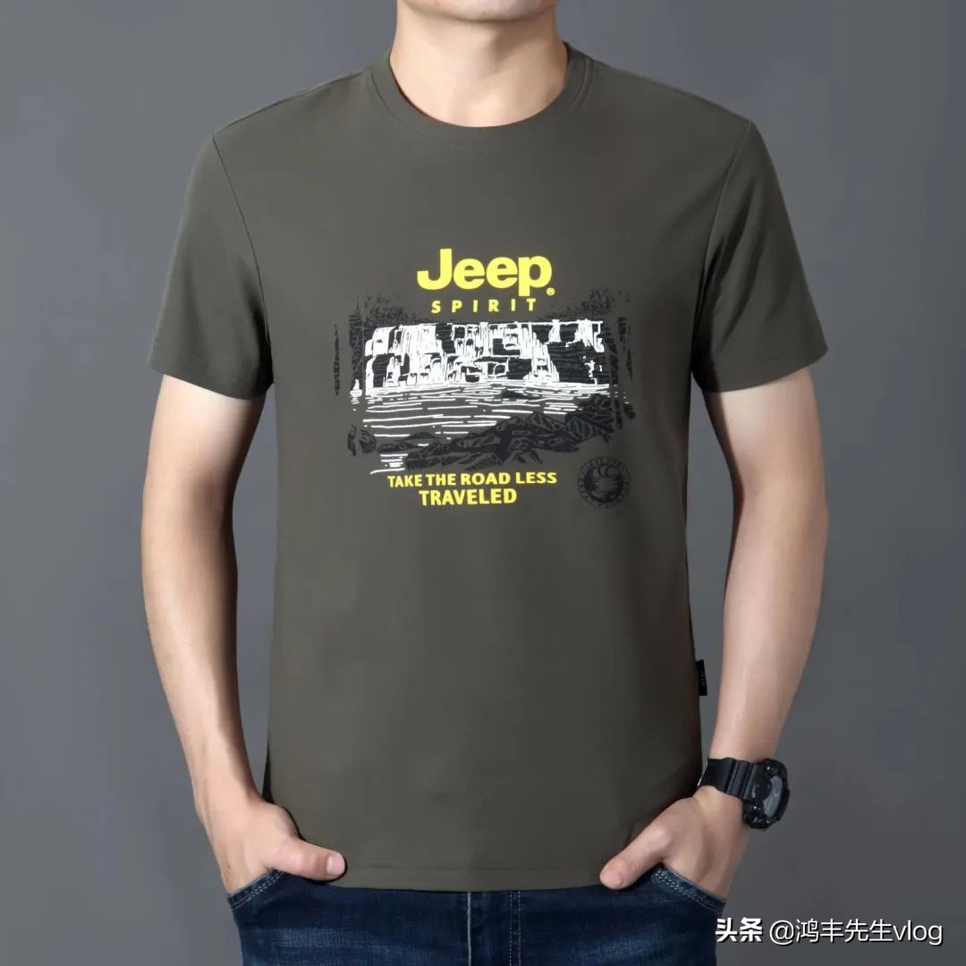 jeep短袖t恤专卖店男装翻领,jeep短袖t恤男纯棉官方正品
