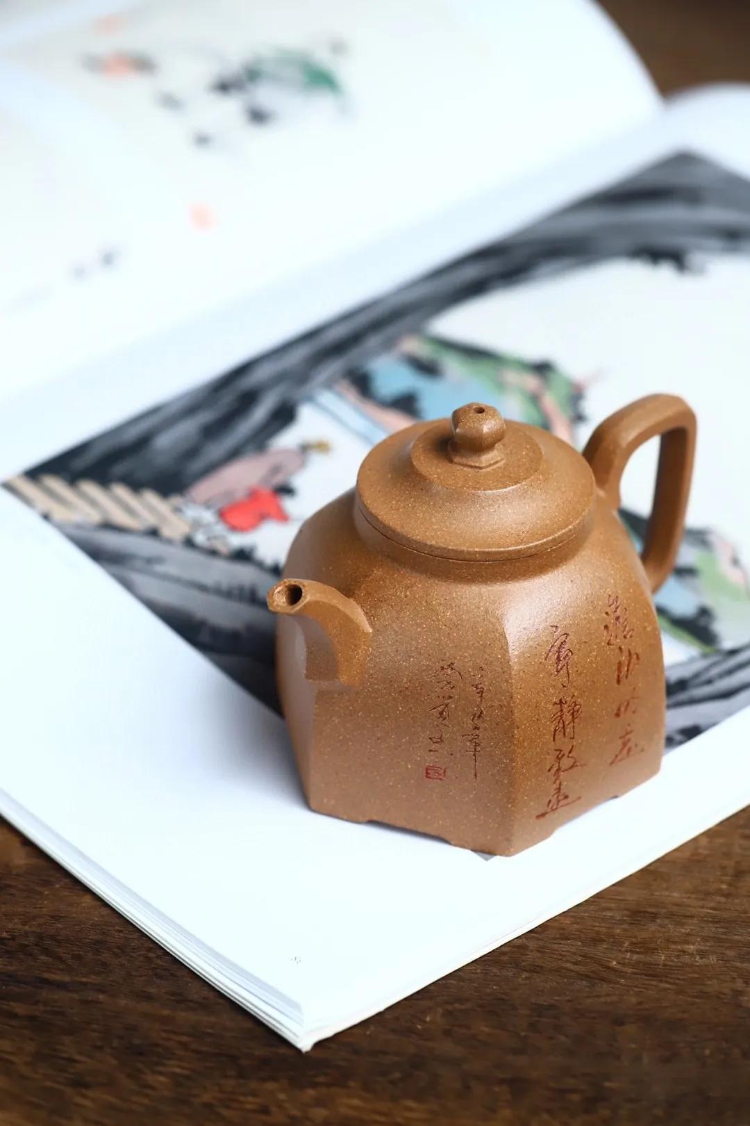 正宗宜兴紫砂方茶壶,宜兴黑金砂紫砂壶