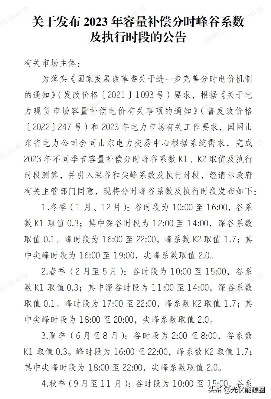 山东光伏电价调整最新政策,山东光伏电价2023执行标准价格表
