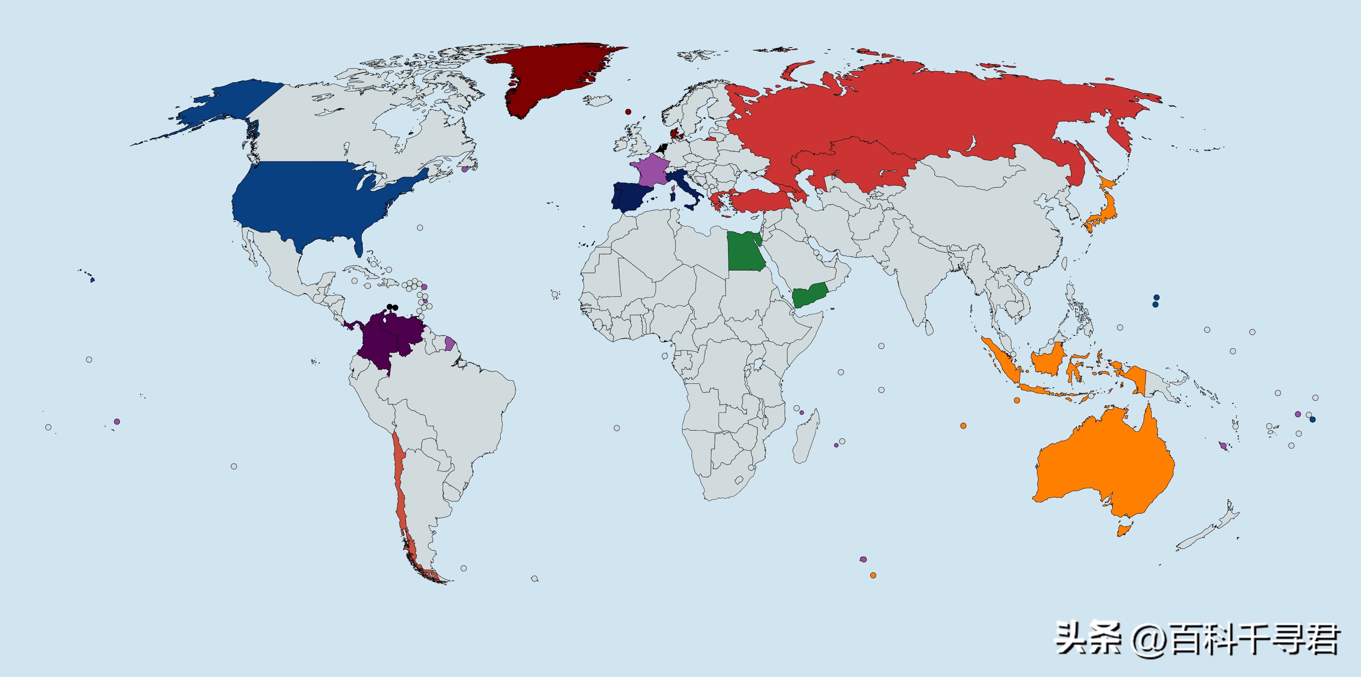地理跨纬度最广的国家,地理世界10个重要国家的范围