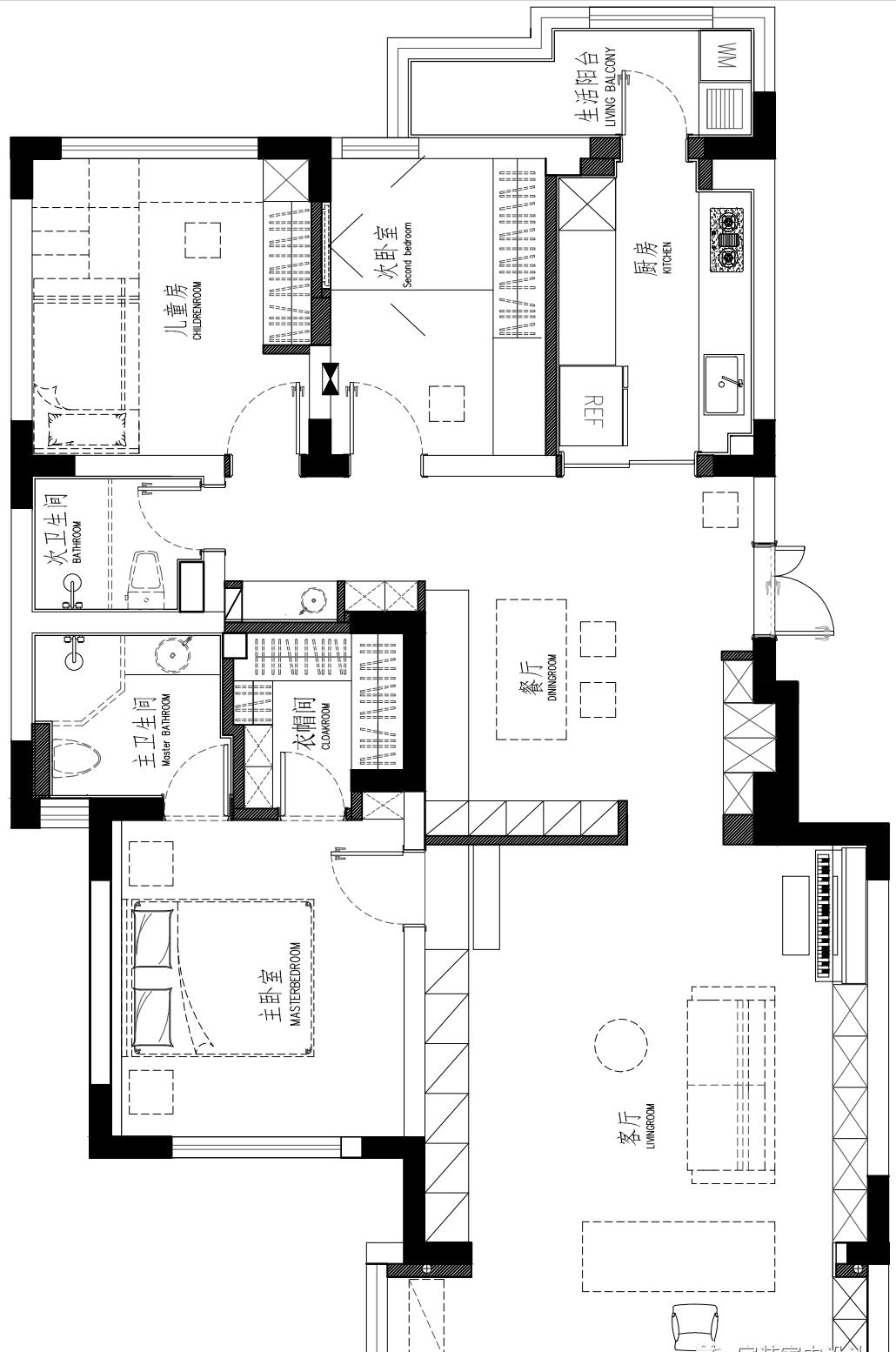 小户型装修75平学区房,125平小户型学区房