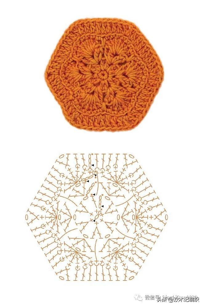 钩编简单六边形图解,钩编花样图案大全