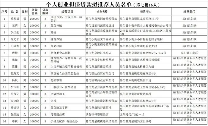 易门县创业担保贷款,易门创业贷款