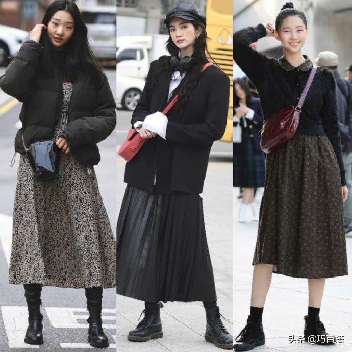 韩国街拍女人漂亮的穿搭,韩国素人街拍