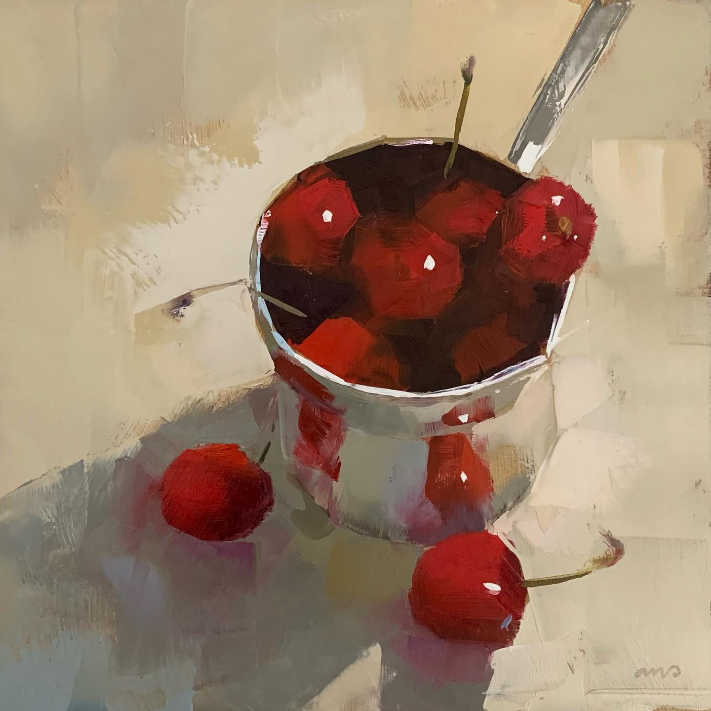 大色块静物油画,油画静物花卉色块