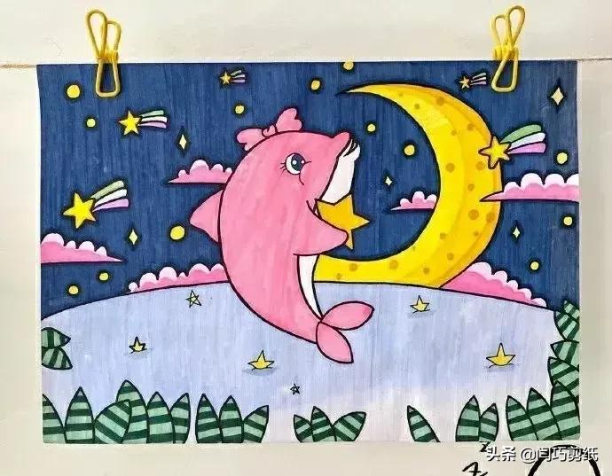 简单又好看的儿童创意画,儿童绘画创意4-6岁水彩笔或蜡笔