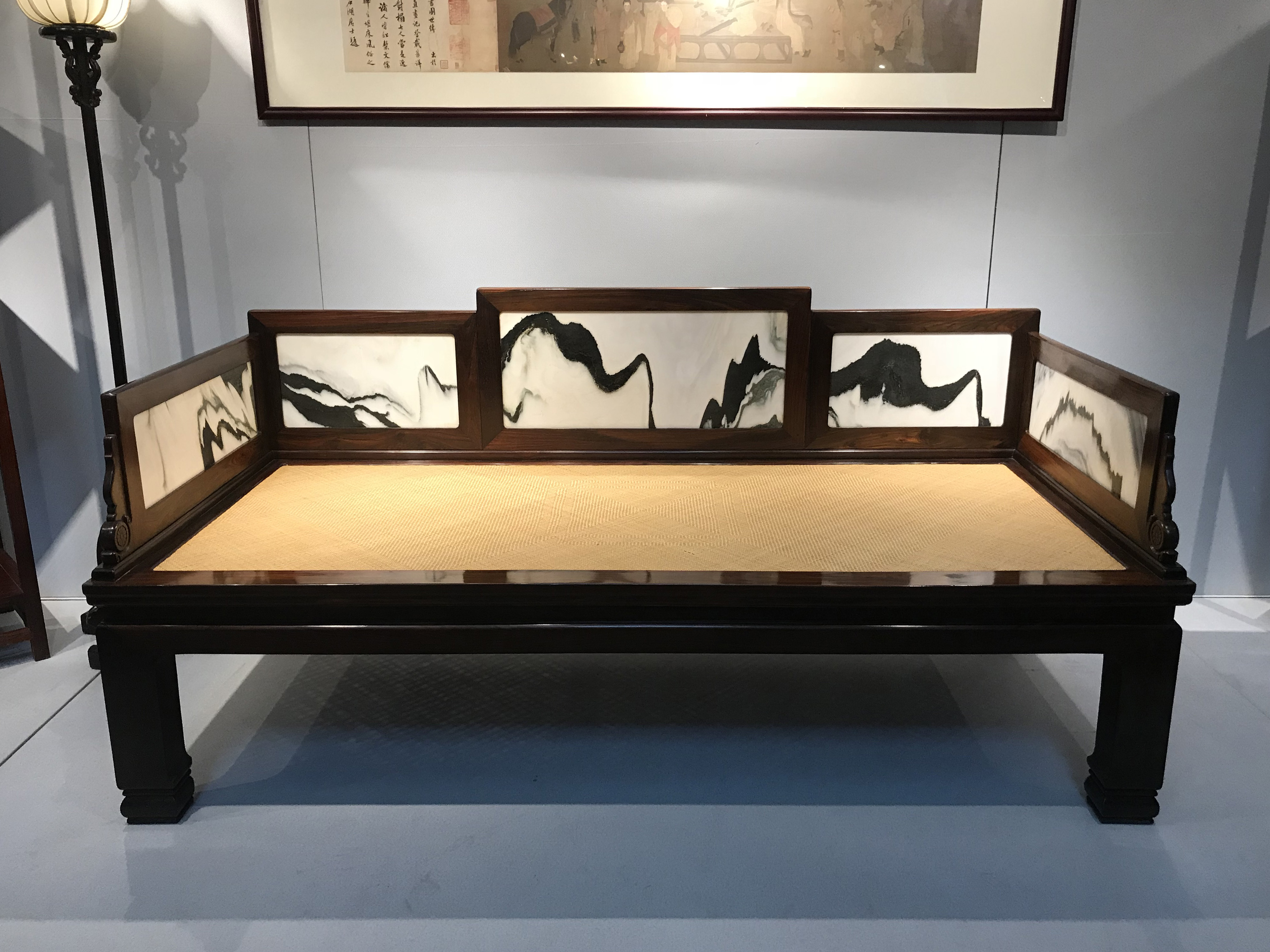 结跏趺坐双盘腿,超宽大黄花梨禅凳禅椅