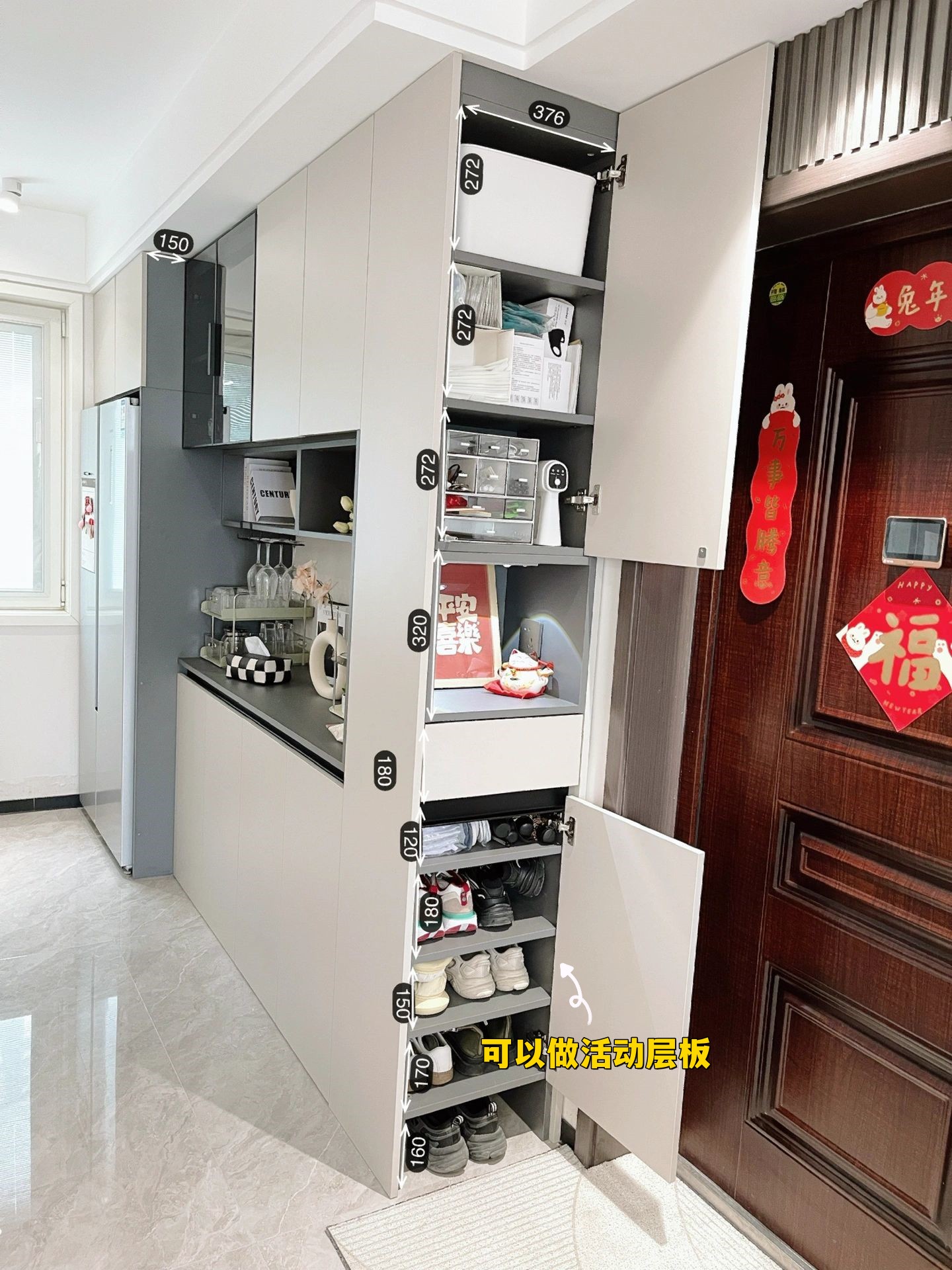 浴室柱子与墙之间收纳设计,定制衣柜空间超强收纳设计