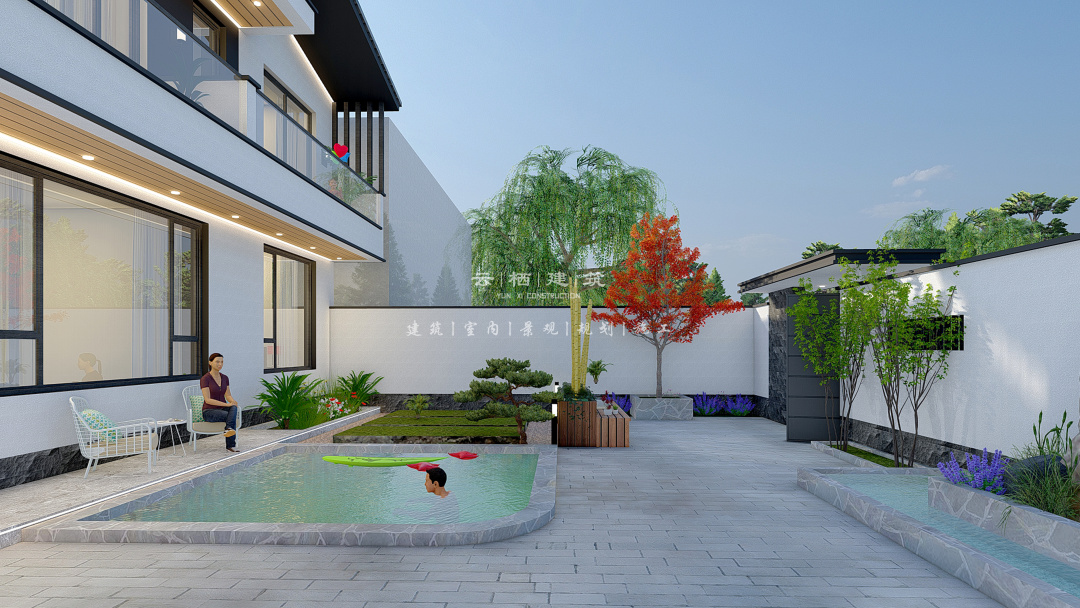 现代隐居别墅设计,别墅设计现代风四合院