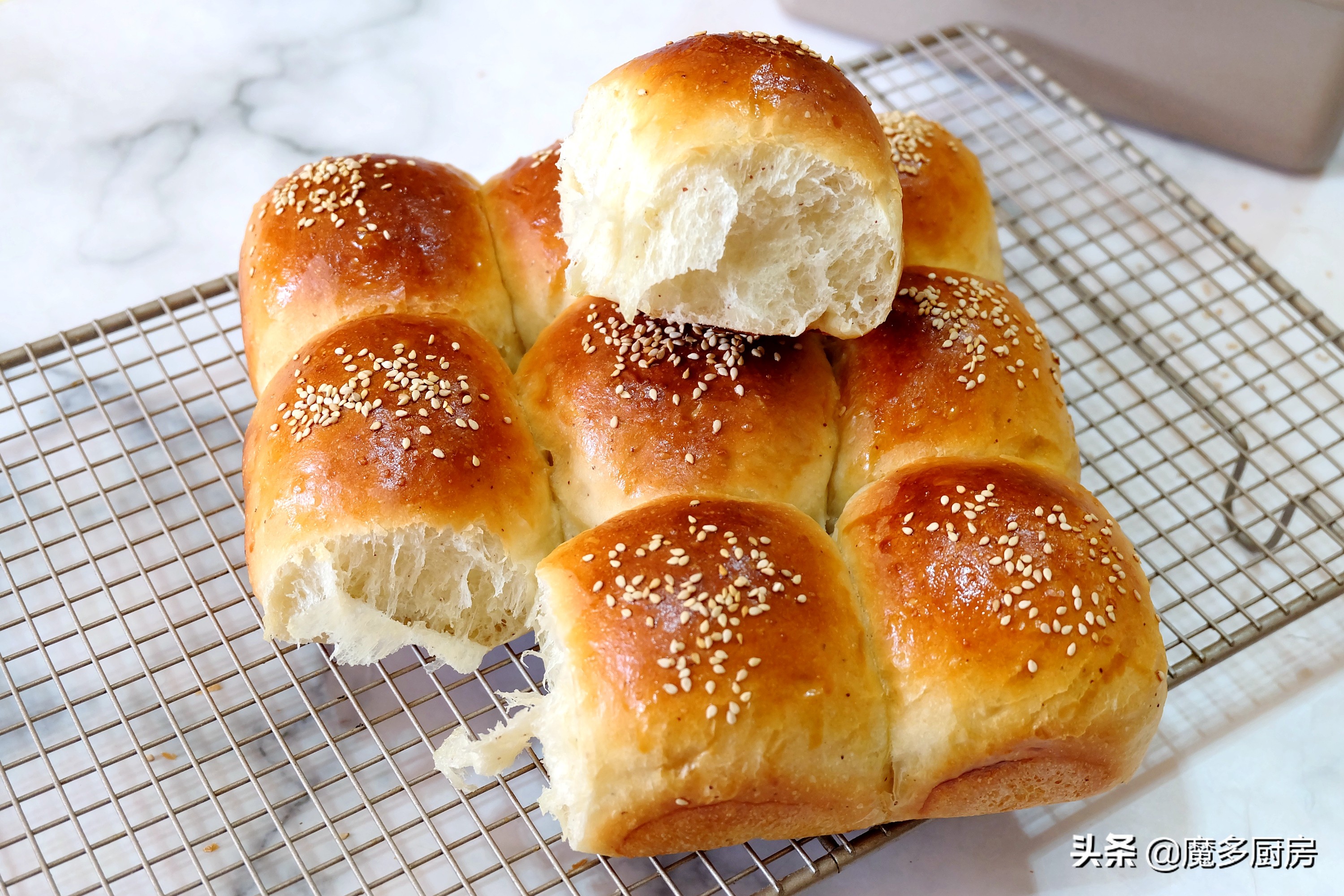 用面包做美食简单又好吃不用黄油,粗粮面包全麦无糖小面包