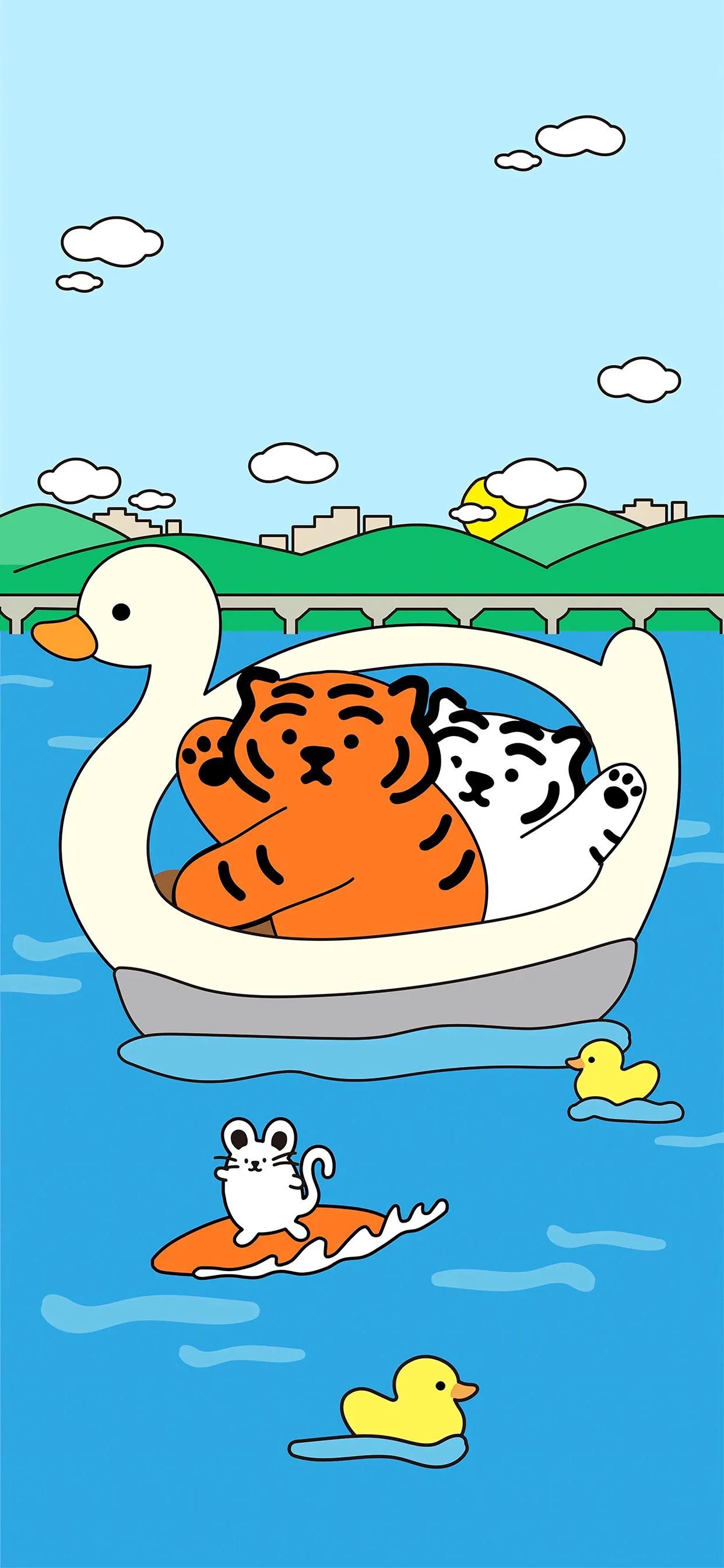 手机壁纸小老虎红色,小老虎万事如意壁纸