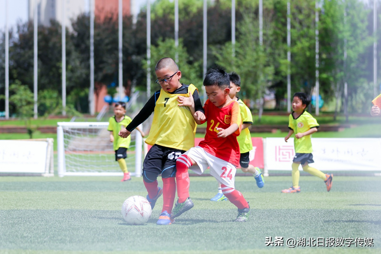幼儿园孩子踢足球创意视频,足球比赛萌娃看台