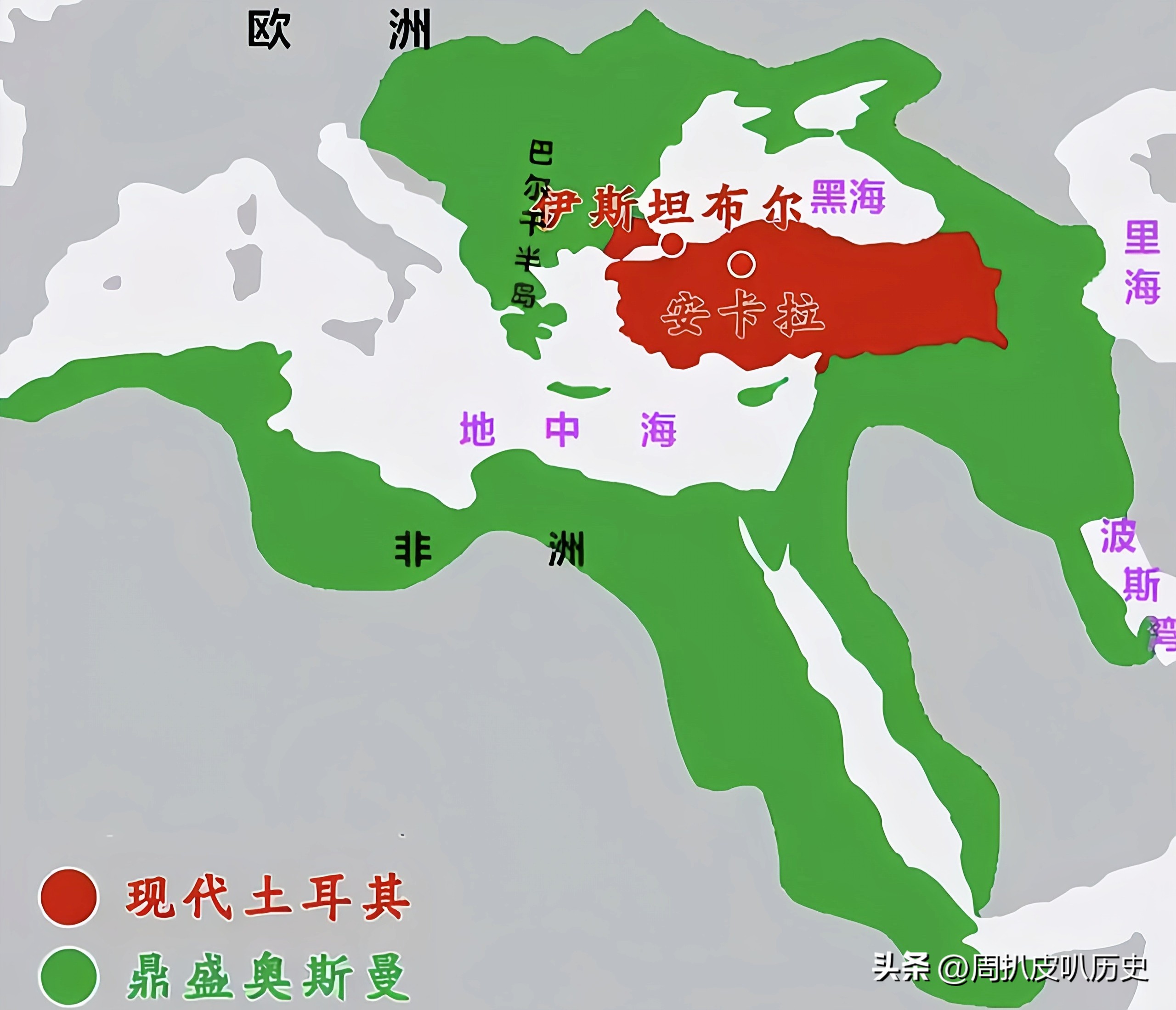 强大的奥斯曼土耳其帝国,奥斯曼土耳其历史演变图