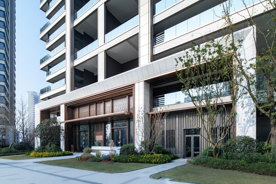 斜切转角楼梯立面施工图,建筑立面效果设计处理手法