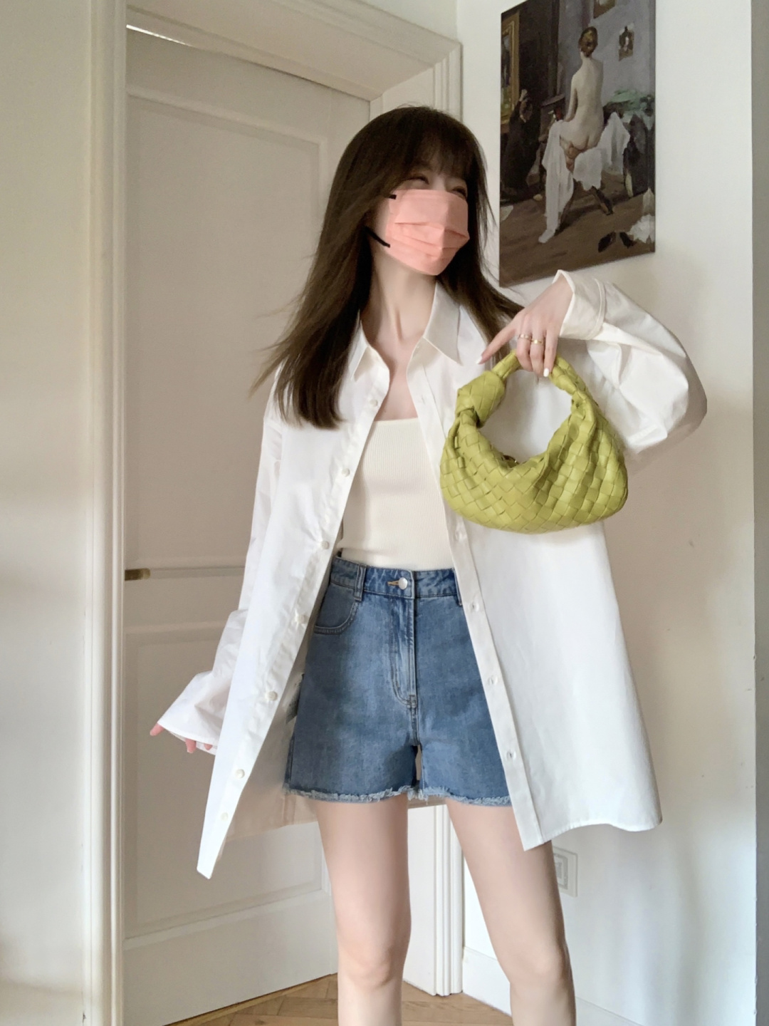 宽松衬衫搭配阔腿长裤,衬衣裙与白裤子最新穿搭