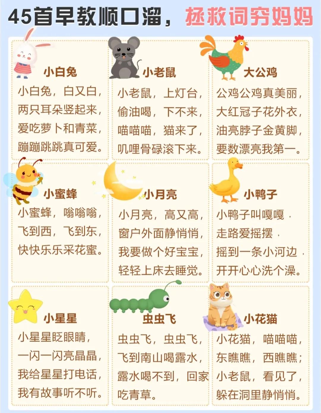 25首儿歌顺口溜宝宝越听越聪明,带娃坚持每天给宝宝念儿歌童谣