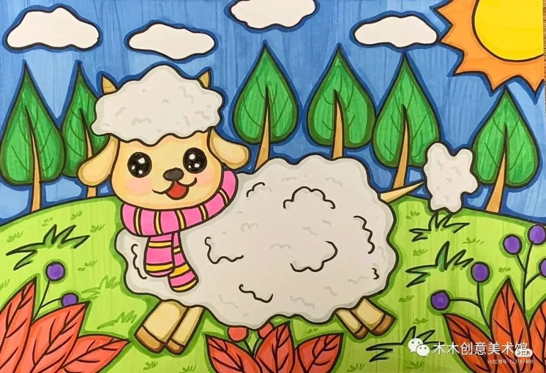 丙烯马克笔绘画可爱又简单的动物,24色马克笔绘画小动物