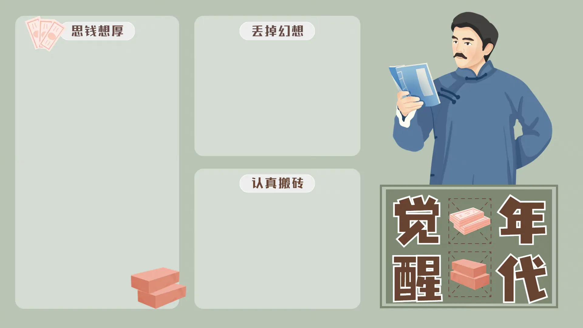 电脑壁纸|觉醒年代趣味功能分区壁纸​