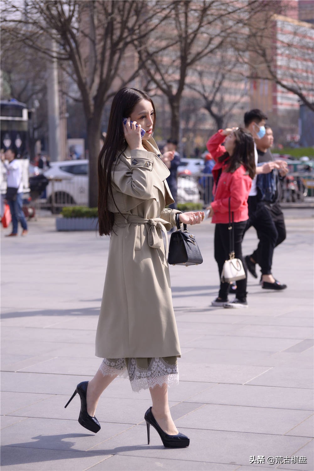 12厘米防水台粗跟高跟鞋,15厘米粗跟尖头防水台