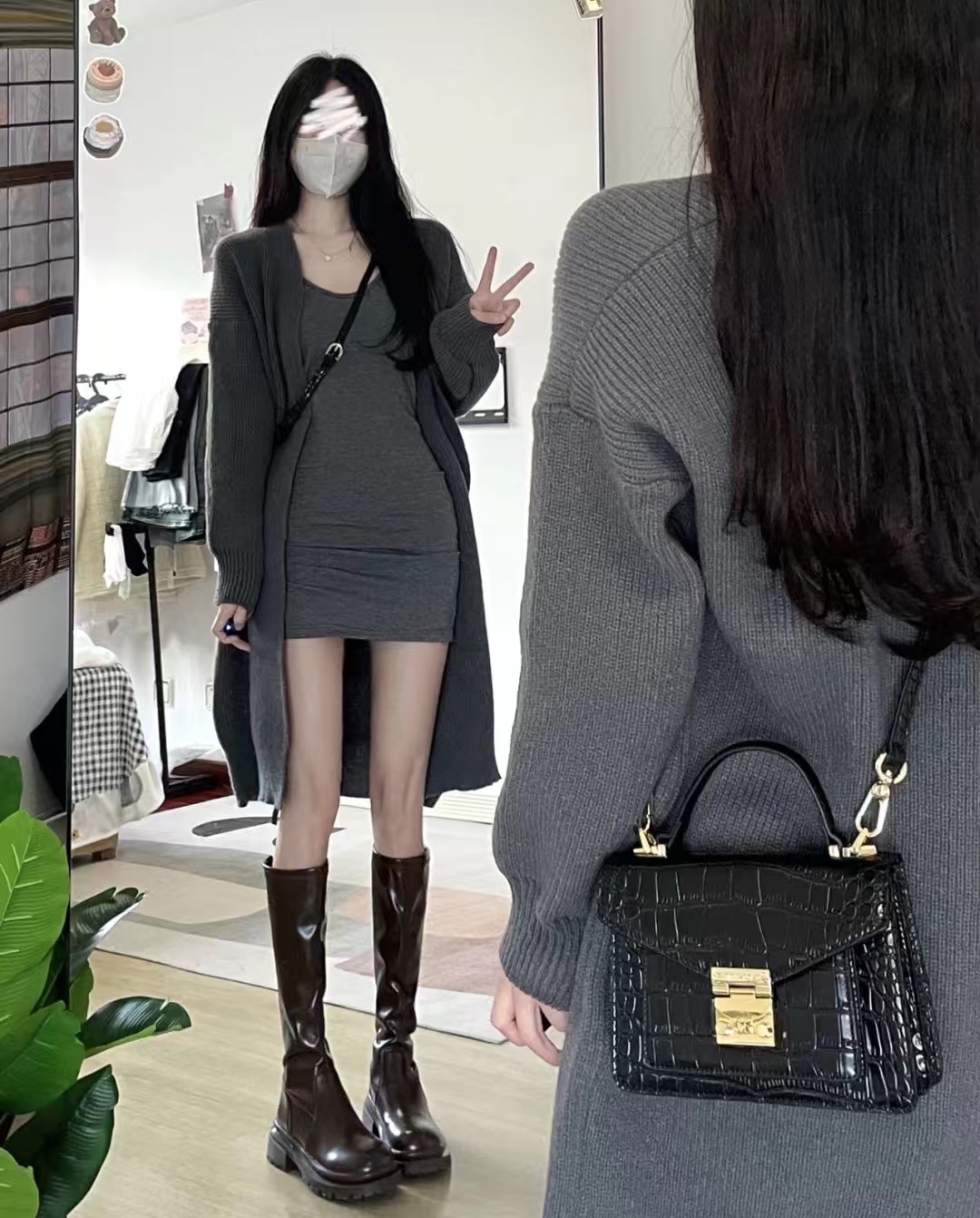 这45套棕色长筒靴穿搭太高级了，显高显瘦显腿长